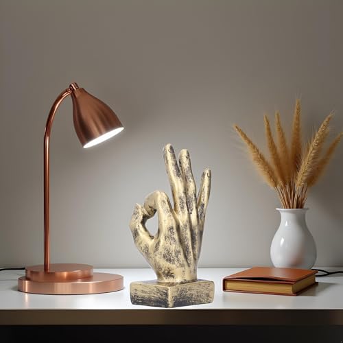 Estatua Decorativa de Resina con Gesto OK Dorado miniatura 3