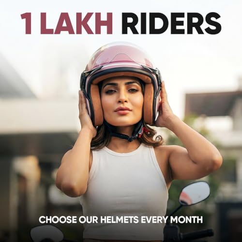 Image of TVS MissFit Women's Open Face Helmet | Lightweight Shell | Pastel Colors Designed Exclusively for Women | Extreme Comfort Fit for Girls | Clear Visor | DOT & ISI Certified