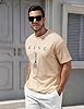heekpek Mens T Shirt Short Sleeve Cotton Summer Casual Men's T-Shirts Crew Neck Classic Letter Print Basic Tops Tee for Men(Beige,XXL) #1