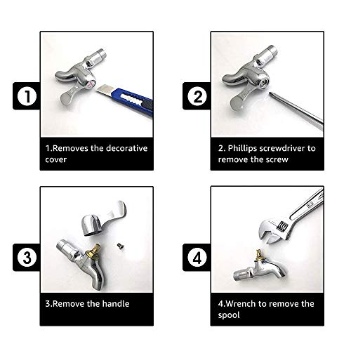 4 stück Wasserhahn Ventiloberteil, Universal Ventil Keramik Oberteil Ersatz, 1/2 Messing Scheibe Ersatz Ventile Armaturen wasserhahn kartusche 90° für Badezimmer Küche