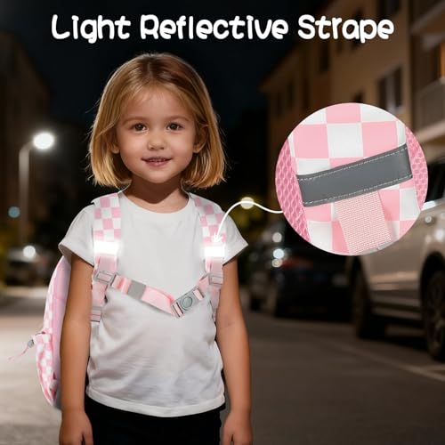 Image of LOIDOU Backpack for Girls 4-6, 15 inch Cute Kids Backpack for Toddler Preschool Gifts (pink)