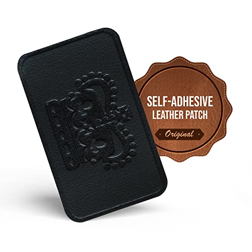 MastaPlasta Instant Self-Adhesive Premium Leather Repair Patch. Black Crown 4 x 2.4 Inch (10cm x 6cm). DIY Upholstery-Quality Patches for Couches, Car Interiors, Bags