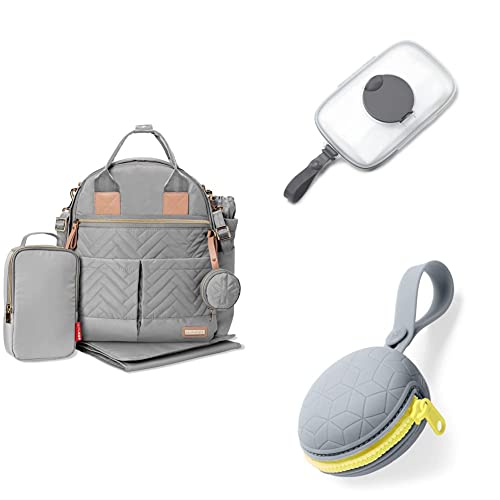 Image of Skip Hop Baby Diaper Bag and Travel Essentials Gift Set with Diaper Bag, Wipes Case, and Pacifier Pocket, Suite