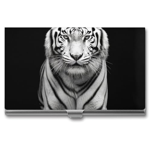 Anceky Porte-Cartes de Visite Tigre Noir et Blanc, livret pour Professionnels et Cadres