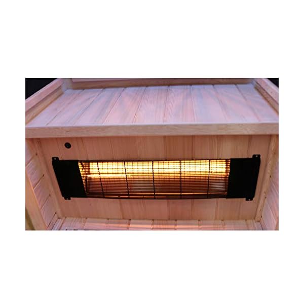 Dewello Infrarotkabine Infrarotsauna Pierson 90x90 für 1 Person aus Hemlock Holz mit Vollspektrumstrahler, Bodenstrahler… – Bild 7