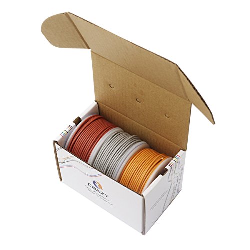 CBAZY Hook up Wire (Stranded Wire) 18 Gauge Flexible Silicone Wire 18AWG 15M (49 Feet) Electrical Wire Grey+Brown+Orange