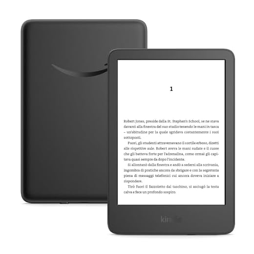 Amazon Kindle (Ultimo modello) - Il più leggero e compatto, con schermo antiriflesso, cambio pagina più rapido, illuminazione frontale regolabile - 16 GB - Senza pubblicità - Nero