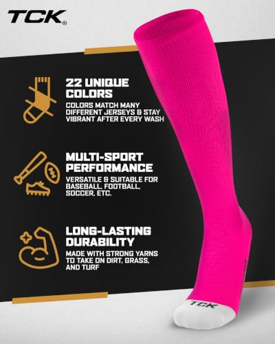 Image of Prosport Baseball Socks & Softball Socks, Kids & Adult Knee High Tube Sock