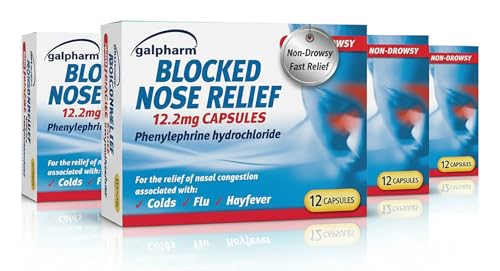 Image of 4X 12 Capsules Galpharm Blocked Nose Relief – Bundled by Smart Cutie