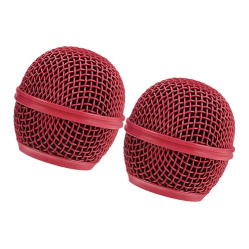 Alasum 2piezas Rejilla De Micrófono De Parabrisas Rojo Reemplazo De Malla Para Micrófonos Filtro Antiviento y Reducción De Ruido Accesorio Duradero Para Grabaciones De Audio