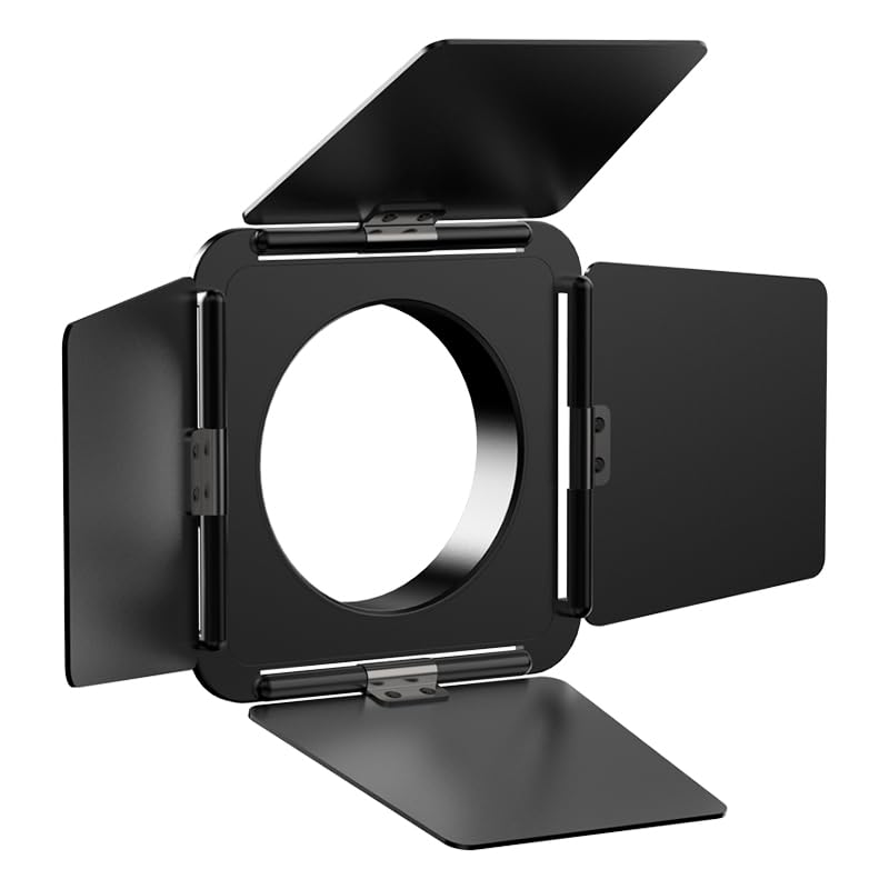 Double O1 Ulanz i 4-Leaf Barndoors | Compatible with Ulanzi Mini Bowens Mount, LT028 40W LT023 LT005 60W Video Light | Collapsible design, 110g (L059GBB1)