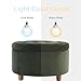 HomePop Home Decor | Large Button Tufted Velvet Round Storage Ottoman | Ottoman with Storage for Living Room & Bedroom, Loden Green Velvet, 28