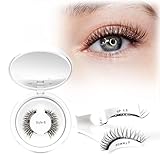 Crislashes Magnetische-Wimpern Set mit Applikator, Kein Kleber erforderlich Magnetische Wimpern Einfach anzubringen und zu entfernen, Magnet-Wimpern natürlicher Look und Wiederverwendbar (B)