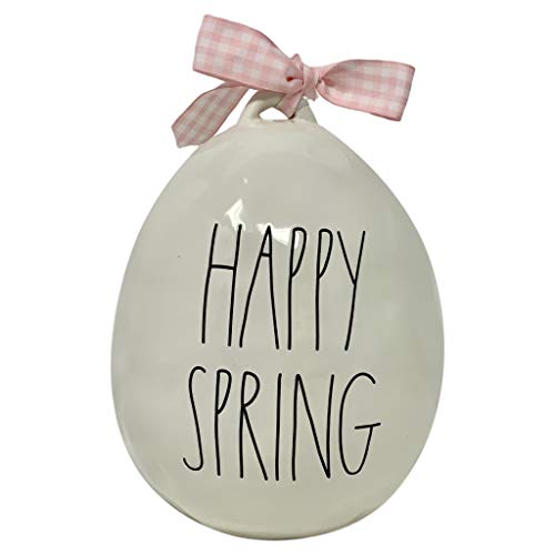 Rae Dunn Large Easter Egg (Large White Happy Spring)