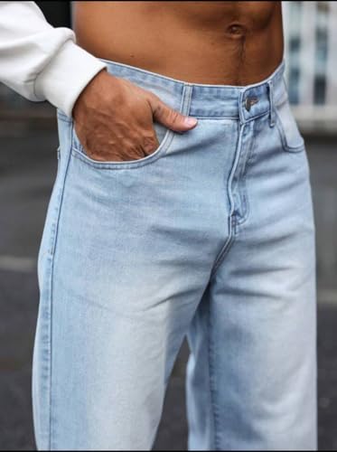 Image of Men's High Rise Denim Jeans Durable Denim Fabric