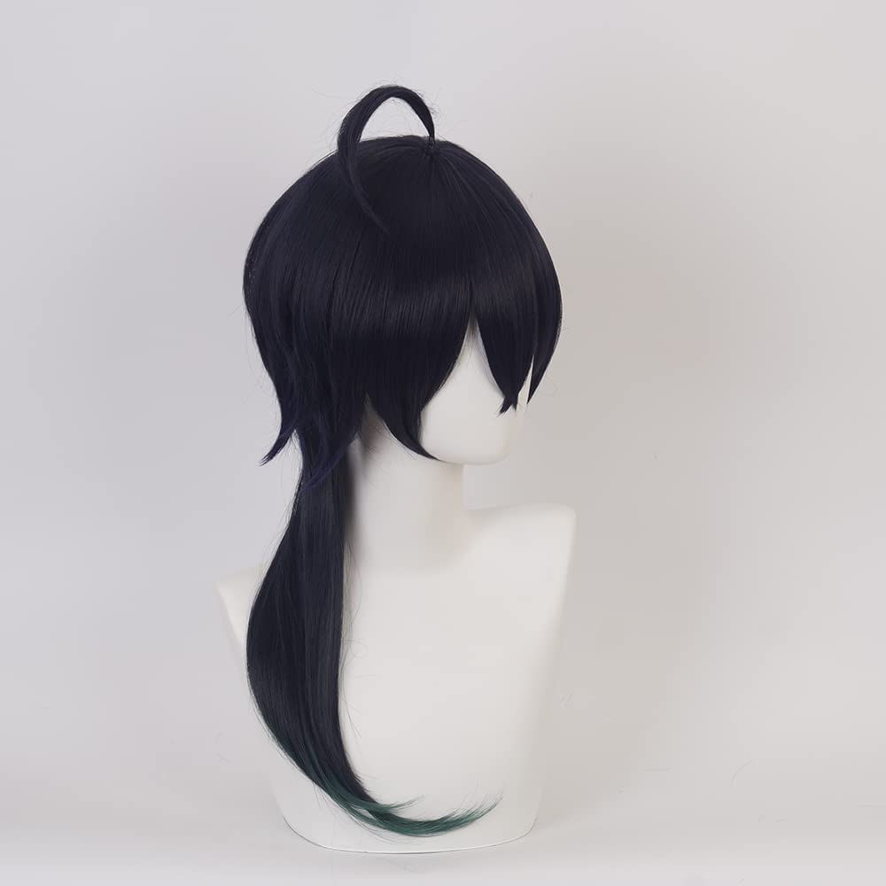 Black Wig with Bangs Long Sideburm Heat Resistant Synthetic Costume Hair for Women Halloween Cos Anime Party Comic Con Replacement Wigs - Image 4