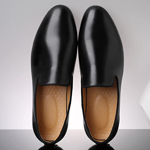 Men's Leather Slip-on Penny Loafers,Pointed Toe Soft Sole Comfortable Walking Moccasins Shoes Business Dress Shoes4