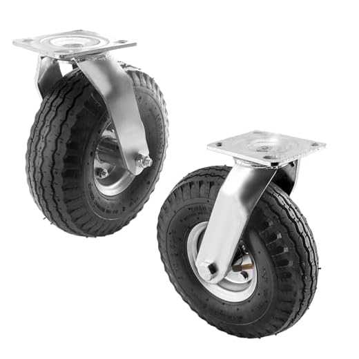 Pneumatic 10 Inch Swivel Caster Wheels