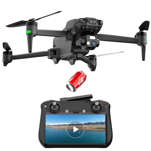 Image of K600PRO GPS Drone with EIS 4K Camera for Adults Beginner,3 Axis Gimbal Professional Long Range Drone with 5.5'' Touchscreen on Controller,Auto Return Follow Me,15KM FPV Transmission 55 Min Flight Time