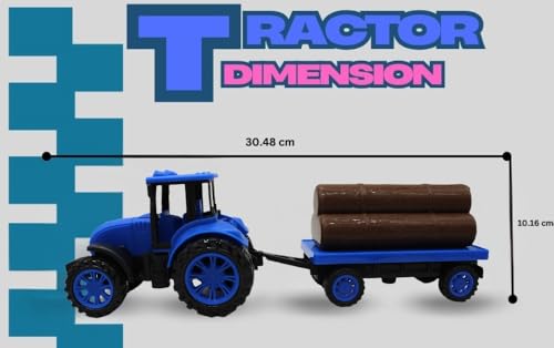 Image of Neokiddo Toys Friction Powered Trolley Farm Tractor Toy for Kids & Toddlers /Boys & Girls (Royal Blue)
