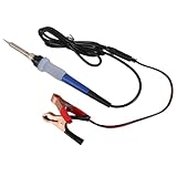 Gadpiparty Tragbares Auto Lötkolben mit Keramik heizkern Robustem Metallgehäuse Krokodilklemmen und Kabel Vielseitiges Schweiß Reparaturwerkzeug für Fahrzeug und Elektronik
