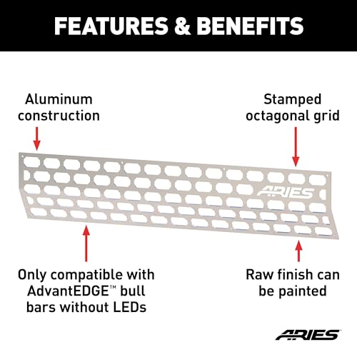 Image of ARIES 2055192 AdvantEDGE Paintable Aluminum Cover Plate for Bull Bar Without LEDs