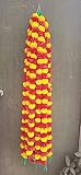 Amroha Crafts™ 10 Pcs Yellow-Red Marigold Garland for Indian/American Wedding Party Mantle Decoratio