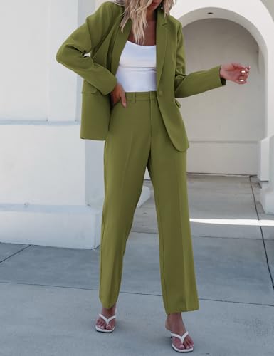 Image of luvamia Women's Two Piece Sets Pants Suits Dressy Business Casual Outfits Professional Blazer Pantsuits Set Work Office