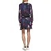DKNY Women's Cropped Elevate Sheer Sleeve Sportswear Top, Black Multi, Small