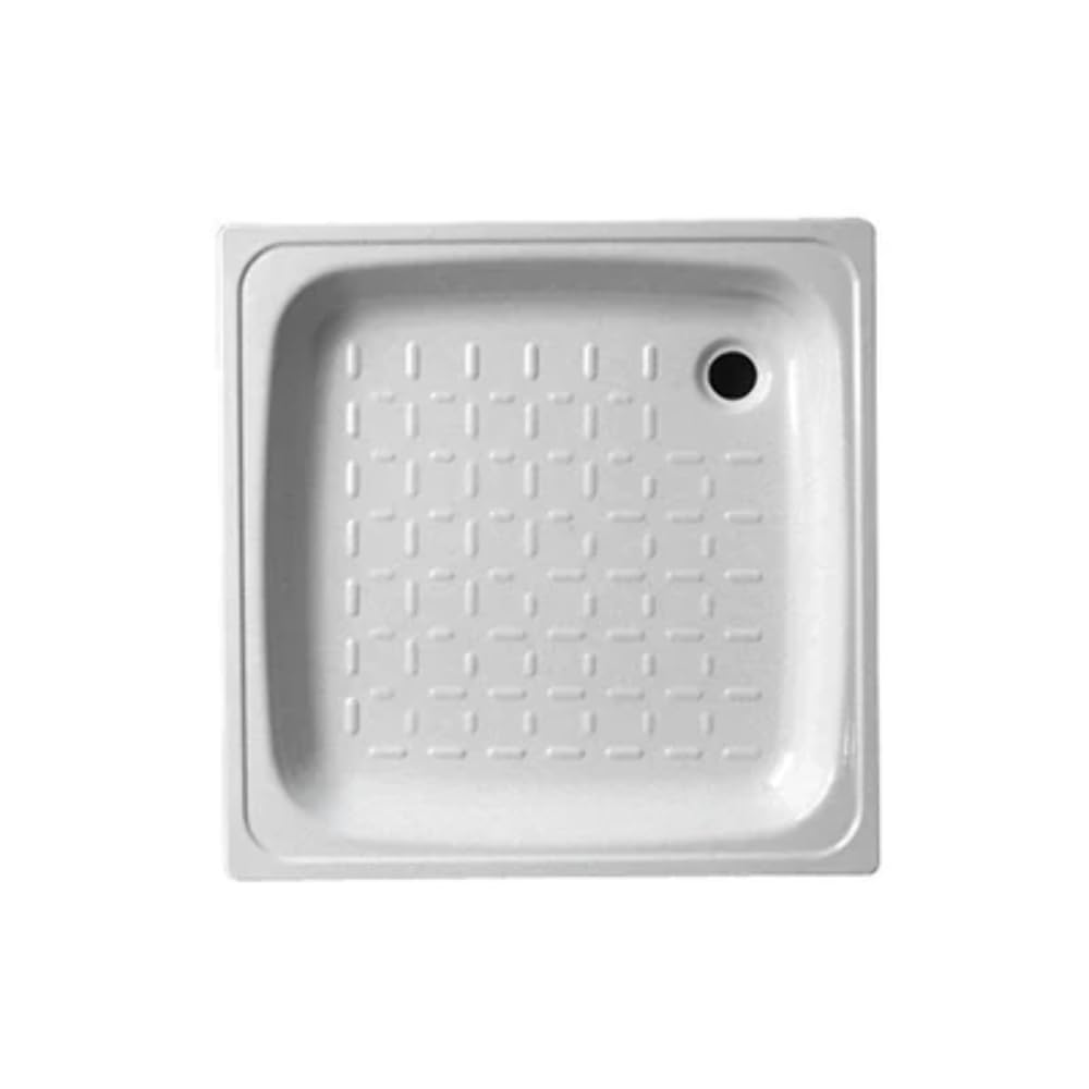 Piatto doccia quadrato in acciaio bianco 80x80x8cm