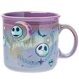 Silver Buffalo Disney Nightmare Before Christmas Jack Skellington Mystic Opulence Reactive Glaze Ceramic Camper Mug 20 Ounces
