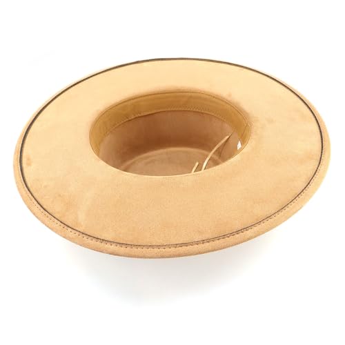 Image of LIDHAY Wide Brim Fedora Hat for Men Women Big Rancher Felt Hat Pork Pie Jazz Hat