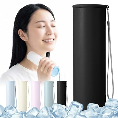 【2026最新仕様】iméus 氷のう 140ml 氷嚢 魔法瓶タイプ【真空断熱構造・約20時間の冷たさキープ】シリコン製 長時間保冷 冷温兼用 スティック型 冷たさキープホルダー付き ストラップ付き 水漏れ防止 結露なし 約190g 軽量 コンパクト 持ち運びに便利 スリム設計 収納携帯便利 繰り返し使用可能 ミニアイスパック 冷温スティック 通勤 通学 アウトドア 室外作業 5色展開(ブラック/black)