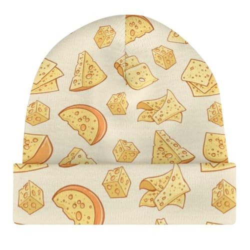 Yellow Cheese Pattern Kids Beanie Hat for for Girls Boys Children Cap Winter Knitted Chemo Cancer Headwear Accessories Gifts Decoration4