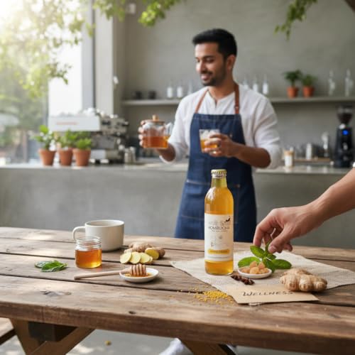 Image of KAALI BILLI Kombucha Honey Ginger, Pack of 2 | Fermented Tea, All Natural, Gut Healthy Drink | 2 x 250ml | Vegan, Preservative free, Low calorie, Low sugar