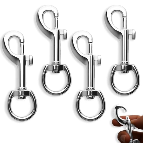 4 Stück Karabinerhaken mit Drehgelenk, Edelstahl Wirbelkarabiner 360° Drehbar, Robuste Bolzenkarabiner für Hundeleine, Bergsteigen, Schlüsselbund und DIY Lanyard Handwerk, Silber 4 Stück Karabinerhaken mit Drehgelenk, Edelstahl Wirbelkarabiner 360° Drehbar, Robuste Bolzenkarabiner für Hundeleine, Bergsteigen, Schlüsselbund und DIY Lanyard Handwerk, Silber