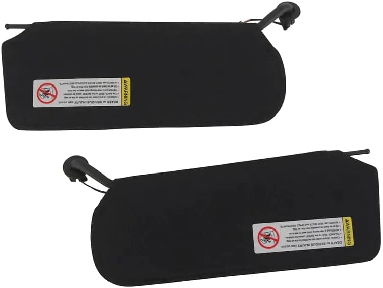 C5 & Z06 Corvette Replacement Sun Visor - Set of 2 with LED Lit Mirrors - Black for 1997-2004 Corvettes