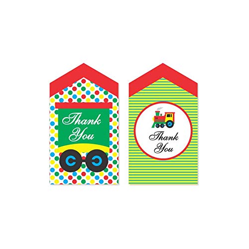 Image of PRETTY UR PARTY Train Party decorations Kit - 80 pcs includes Bunting, balloons, thank you, centerpiece, danglers, Caps, Party Supplies, Train Birthday Decor, DIY decor Pack for kids