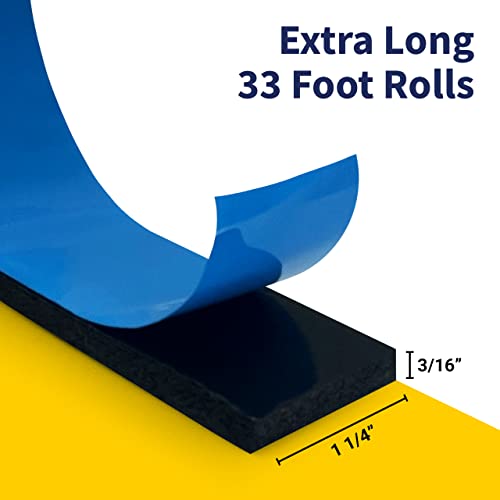 Self Adhesive Camper Mount Foam Tape 3/16In X 1 1/4In X 33Ft For Truck Shells, Rvs, Cars, Boats And Home. Helps Stop Vibrations, Scratches And Squeaks. Seal Around Air Conditioners, Doors And Windows #TOP5
