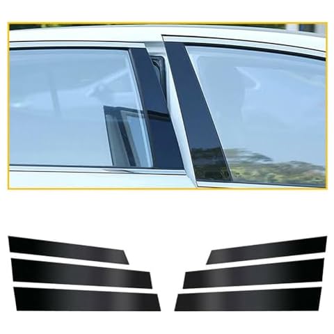 Car Glossy Black Pillar Posts Door Window Trim Compatible with Honda CR-V 2007 2008 2009 2010 2011, Glossy Piano Black Auto Window Pillar Molding Cover, Set of 6 Cover