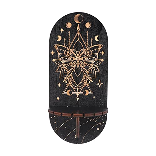 Présentoir Pendule Esprit Cristal En Bois Bohème Support De Stockage De Bijoux De Fournitures De Sorcière Étagères Murales De Décoration Intérieure Pour Pendule Lune Étoile Tenture Murale Étagère,A