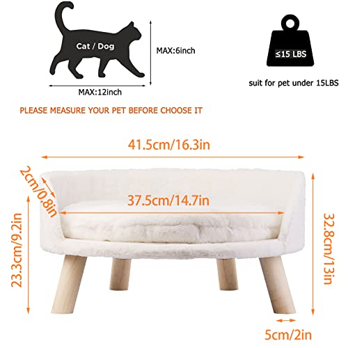 BingoPaw Elevated Pet Bed,Nordic Cat Stool with Cozy Pad Waterproof,Doggie Chair with Sturdy Wood Legs for Small Dog Kitten - Image 4