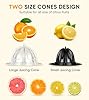 Amzpass Orange Juicer Electric, Citrus Juicer Squeezer with 2 Cones and Soft Grip Handle for Effortless Juicing, Stainless Steel Quiet Orange Juice Extractor Machines for Lime Grapefruit Lemon