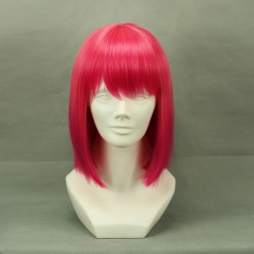 18" Straight Pink & Red Cosplay Wig -- Nanami Haruka