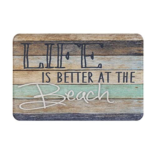 SPXUBZ Life is Better at The Beach Door mats Wood