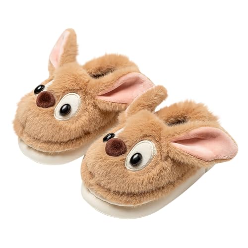 Unisex Funny Animal Cartoon Fuzzy Slippers, Soft Plush House Shoes Kids Non-Slip Cozy Warm Slip On Indoor Footwear
