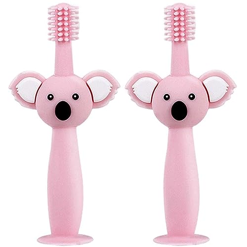 Cepillo de dientes de silicona 360° para niños de 1 a 3 años con diseño de koala portátil 2