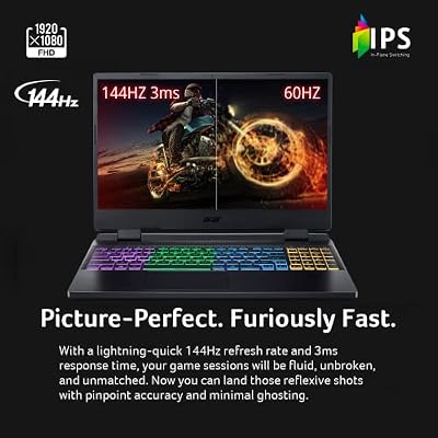 Acer Nitro 5 AN515-58-725A كمبيوتر محمول للألعاب | Intel Core i7-12700H | NVIDIA GeForce RTX 3060 كمبيوتر محمول GPU | 15.6 شاشة IPS 144 هرتز 3 مللي ثانية | 16 جيجابايت DDR4 | 512 جيجابايت Gen 4 SSD | Killer Wi-Fi 6 | لوحة مفاتيح RGB