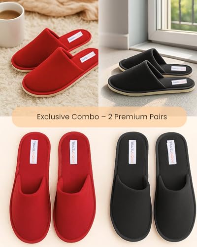 Image of Travelkhushi Soft Bedroom Slippers for Men & Women | Cozy Anti-Skid Indoor Home Footwear | Warm Winter Cushioned Sole | Unisex Gift Slippers