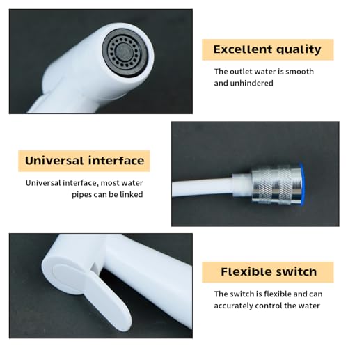 Edelstahl Bidet Sprayer-mit 200 cm ABS Teleskop Brauseschlauch Sprayer Kit persönliche Hygiene und Bettpfannen WC Spray 2 Stück für Wasserleitungen, Toiletten, Bidet, Badezimmer Hand Sprüher (Weiß）